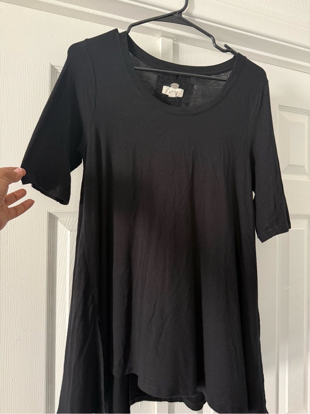 Cupio Black Scoop Neck Short Sleeve Tunic